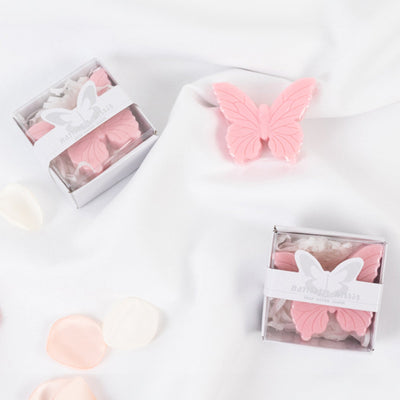 10 Pack Blush Butterfly Unscented Soap Baby Shower Favors with Gift Boxes, Pre-Packed Bridal Shower Wedding Souvenirs - 2"
