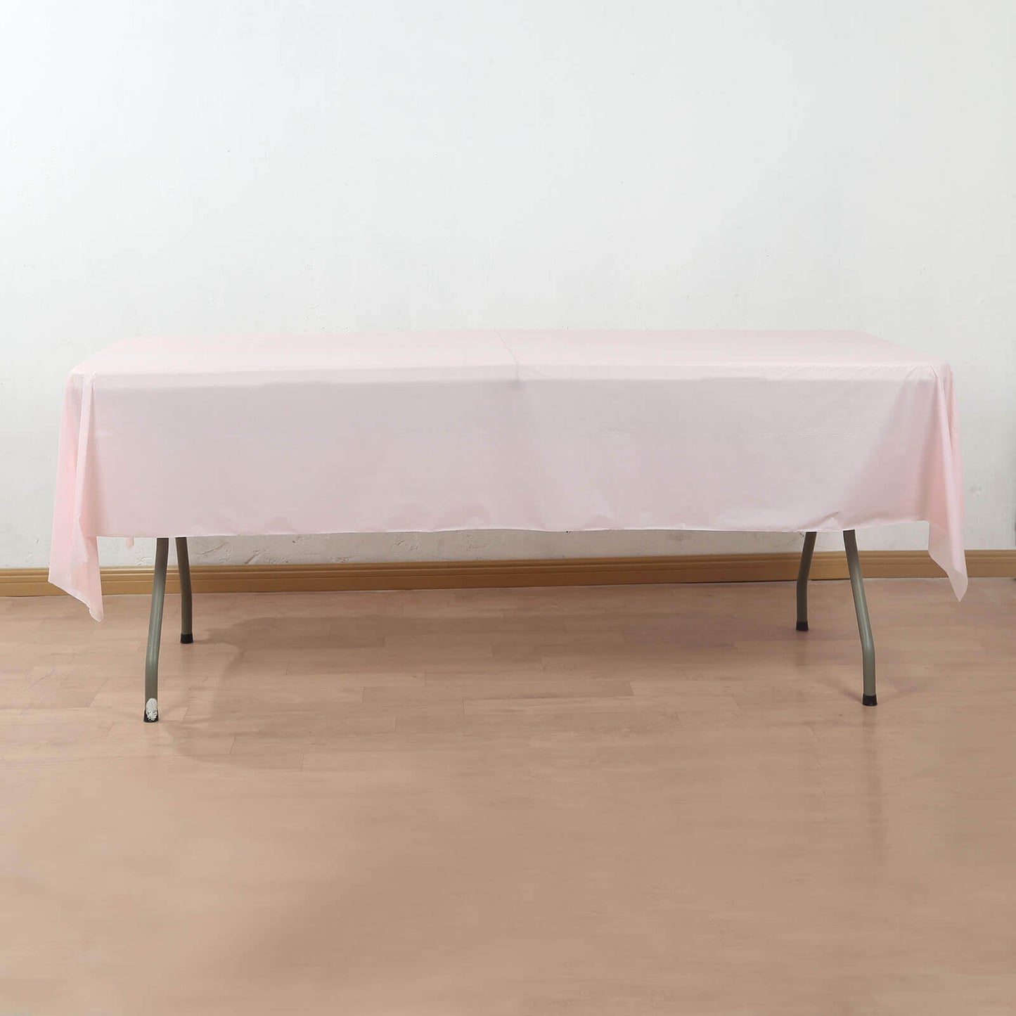 Plastic Table Cover Roll Blush with Slide Cutter - Customizable Disposable Tablecloth Roll 54"x300ft