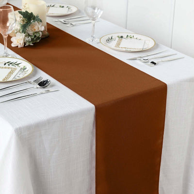 Polyester 12’’x108’’ Table Runner Cinnamon Brown - Durable & Wrinkle-Resistant Table Decor - Runners