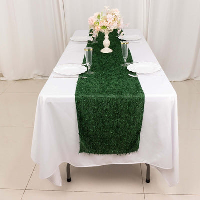 Polyester 12’’x108’’ Table Runner Green - Fringe Shag Table Decor - Runners