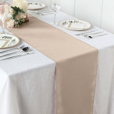 Polyester 12"x108" Table Runner Nude - Durable & Wrinkle-Resistant Table Decor