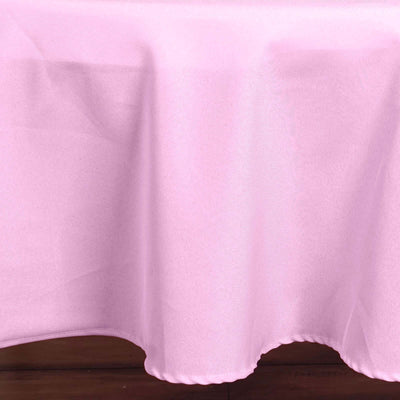 Polyester 90" Round Tablecloth Pink - Stain & Wrinkle-Resistant Table Cover