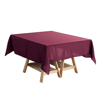 Polyester Square 54’’x54’’ Tablecloth Burgundy - Wrinkle-Resistant & Durable Table Cover - Tablecloths