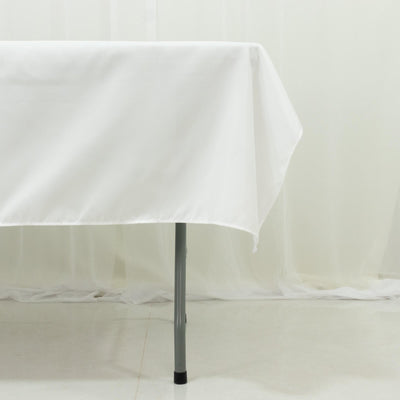 Polyester Tablecloth 60’’×84’’ White – Rectangle Washable & Wrinkle-Resistant Perfect for Parties - Tablecloths