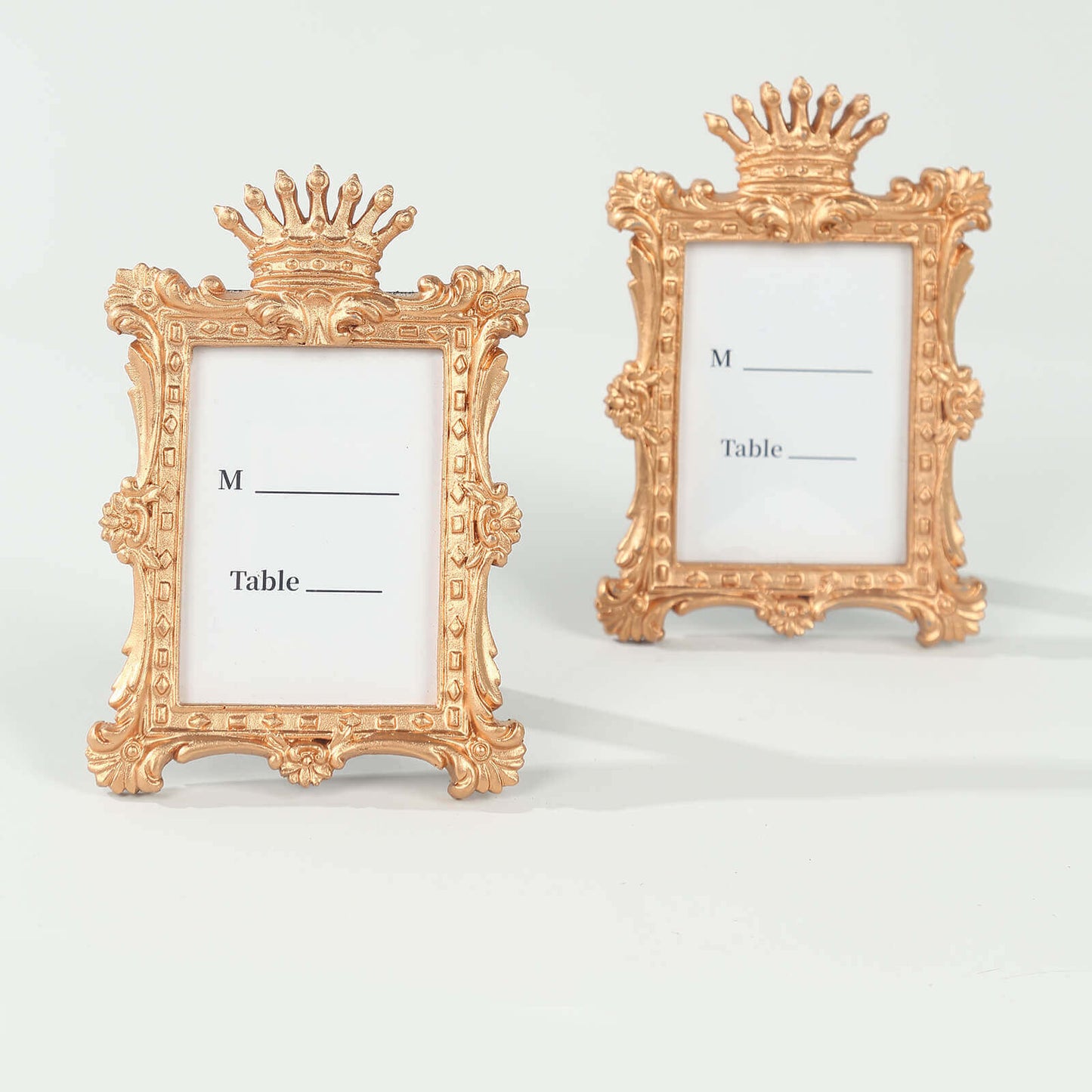 4-Pack Picture Frames Gold Resin Vintage Crown Design Rectangle - Mini Photo Frame Wedding Place Card Holders & Party Favors 4.5"x3"