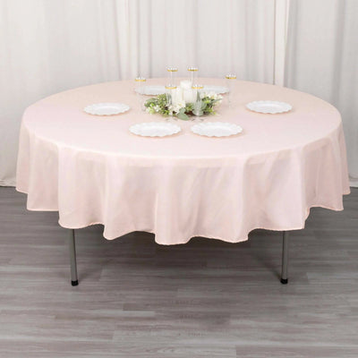 Premium Polyester 90" Round Tablecloth Blush - Stain and Wrinkle-Resistant Design with 220GSM Thickness Table Cover