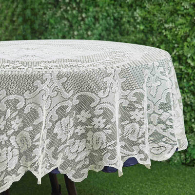 Lace 70" Round Tablecloth Ivory - Premium Design for Intimate Table Settings
