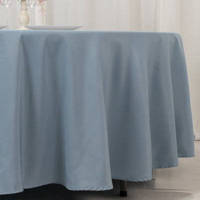 Premium Polyester 108’’ Round Tablecloth Dusty Blue - Wrinkle-Resistant 220GSM Table Cover - Tablecloths