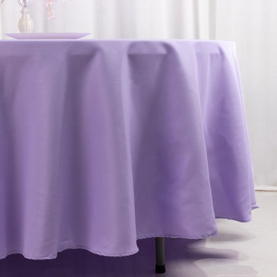 Premium Polyester 108’’ Round Tablecloth Lavender Lilac - Wrinkle-Resistant 220GSM Table Cover - Tablecloths