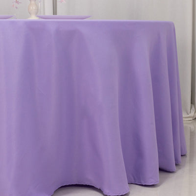 Premium Polyester 120’’ Round Tablecloth Lavender Lilac - Seamless 220GSM Wrinkle-Resistant Table Cover - Tablecloths