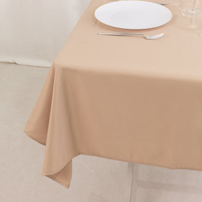 Premium Polyester 54’’x54’’ Table Overlay Square Tablecloth Nude - 220GSM Stain and Wrinkle-Resistant Table Topper
