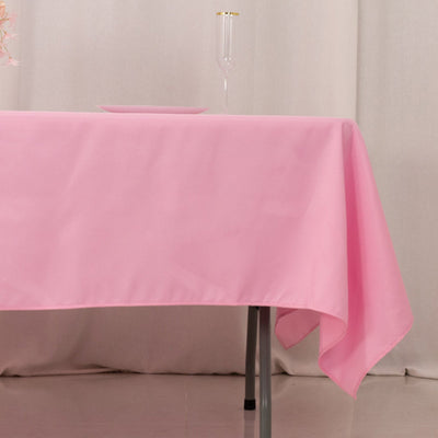 Premium Polyester 60’’x102’’ Rectangle Tablecloth Pink - Durable 220GSM Wrinkle-Resistant Table Cover - Tablecloths