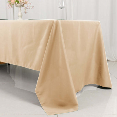 Premium Polyester 60’’x126’’ Rectangle Tablecloth Beige - Stain-Resistant 220GSM Finish Table Cover - Tablecloths