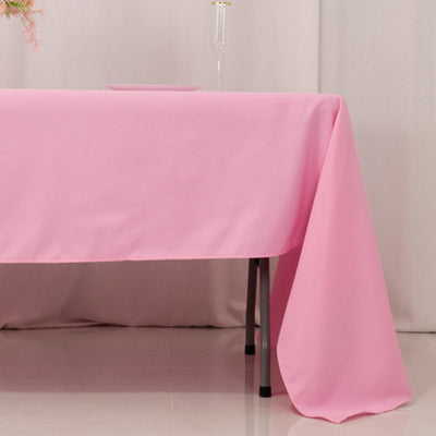 Premium Polyester 60’’x126’’ Rectangle Tablecloth Pink - Stain-Resistant 220GSM Finish Table Cover - Tablecloths