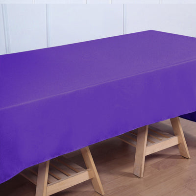 Premium Polyester 60’’x126’’ Rectangle Tablecloth Purple - Stain-Resistant 220GSM Finish Table Cover - Tablecloths