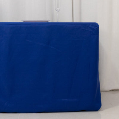 Premium Polyester 8ft Rectangle Tablecloth Royal Blue Durable Fitted 220GSM Table Cover - Tablecloths