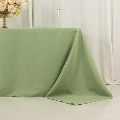 Premium Polyester 90’’x132’’ Rectangle Tablecloth Sage Green - Seamless 220GSM Stain-Resistant Table Cover - Tablecloths