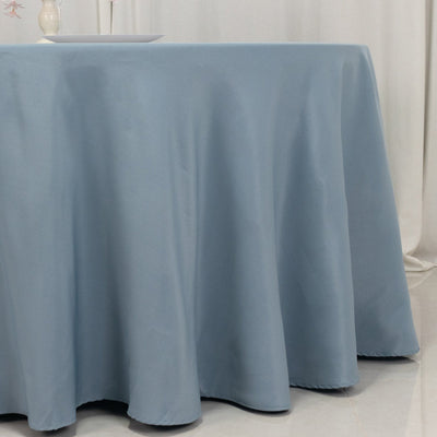 Premium Polyester 120" Round Tablecloth Dusty Blue - Seamless 220GSM Wrinkle-Resistant Table Cover