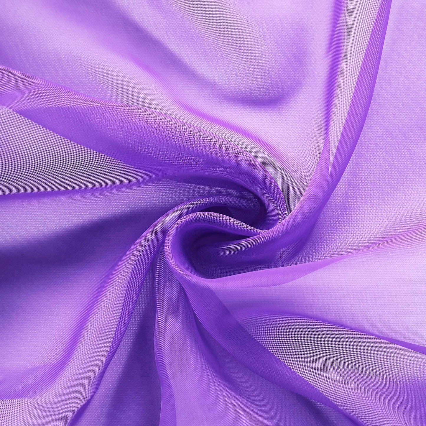 5 Pack Organza Chair Sashes Purple - Reusable Sheer Chair Bows 6"x108"