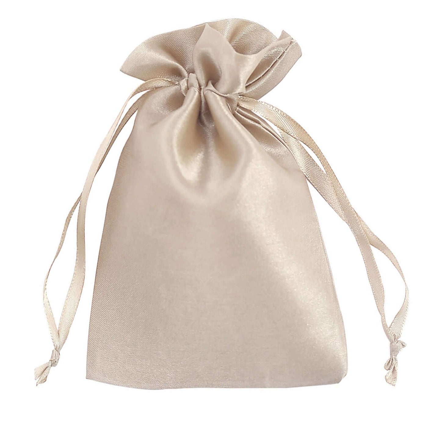 12 Pack 6"x9" Beige Satin Drawstring Wedding Party Favor Gift Bags