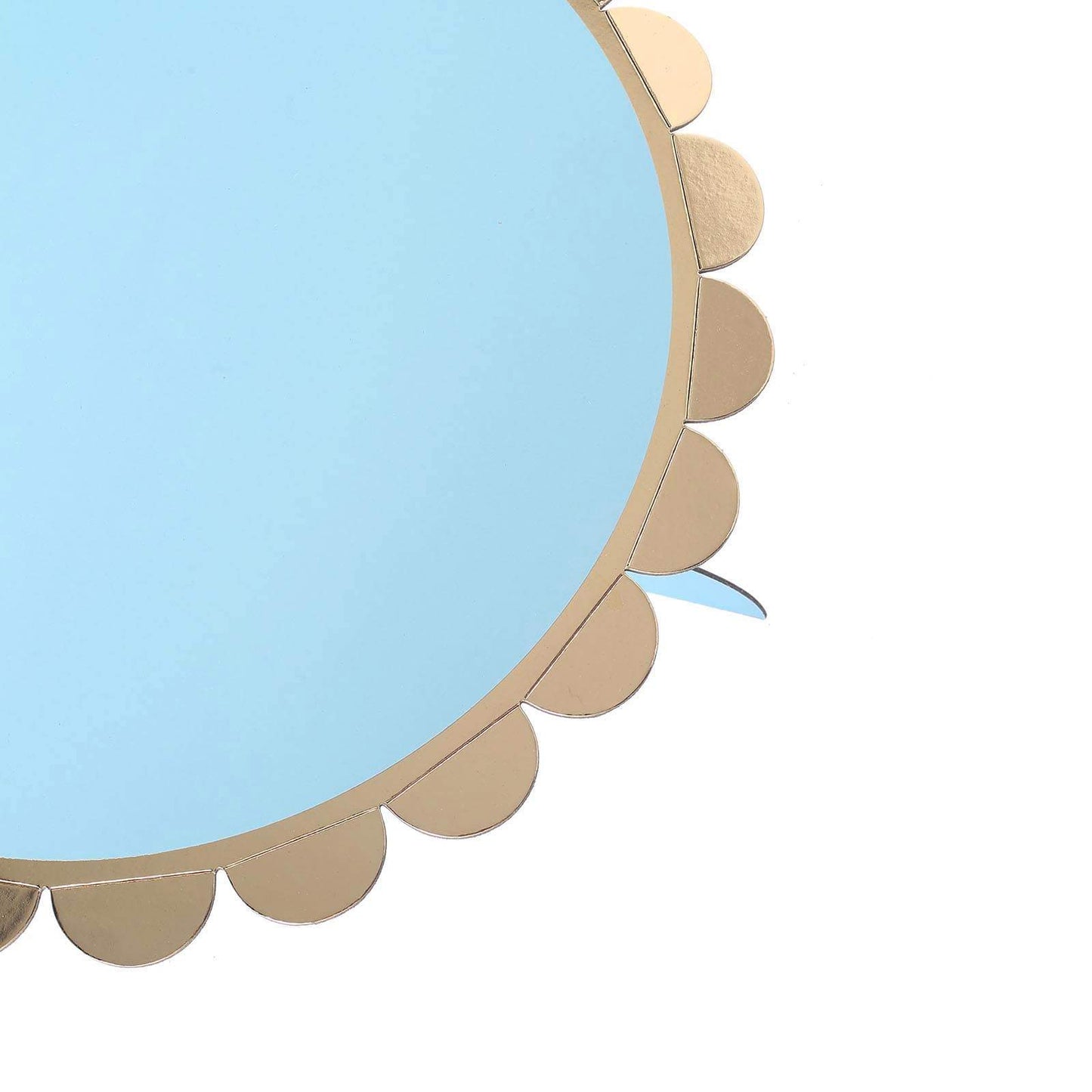 1-Tier Cardboard Cake Stand Light Blue - Stylish Reusable Cupcake Dessert Holder with Gold Scalloped Rim for Baby Showers Birthdays & Events 13"