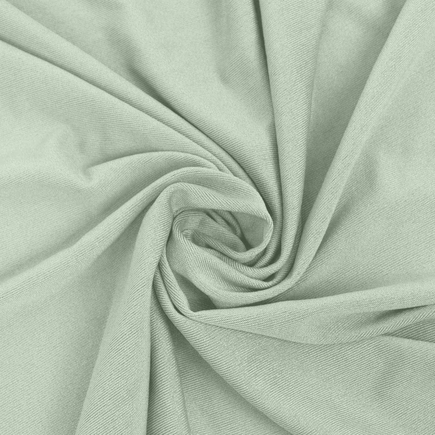 Spandex 30" Round Cocktail Table Cover Skirt Sage Green With Natural Wavy Drapes