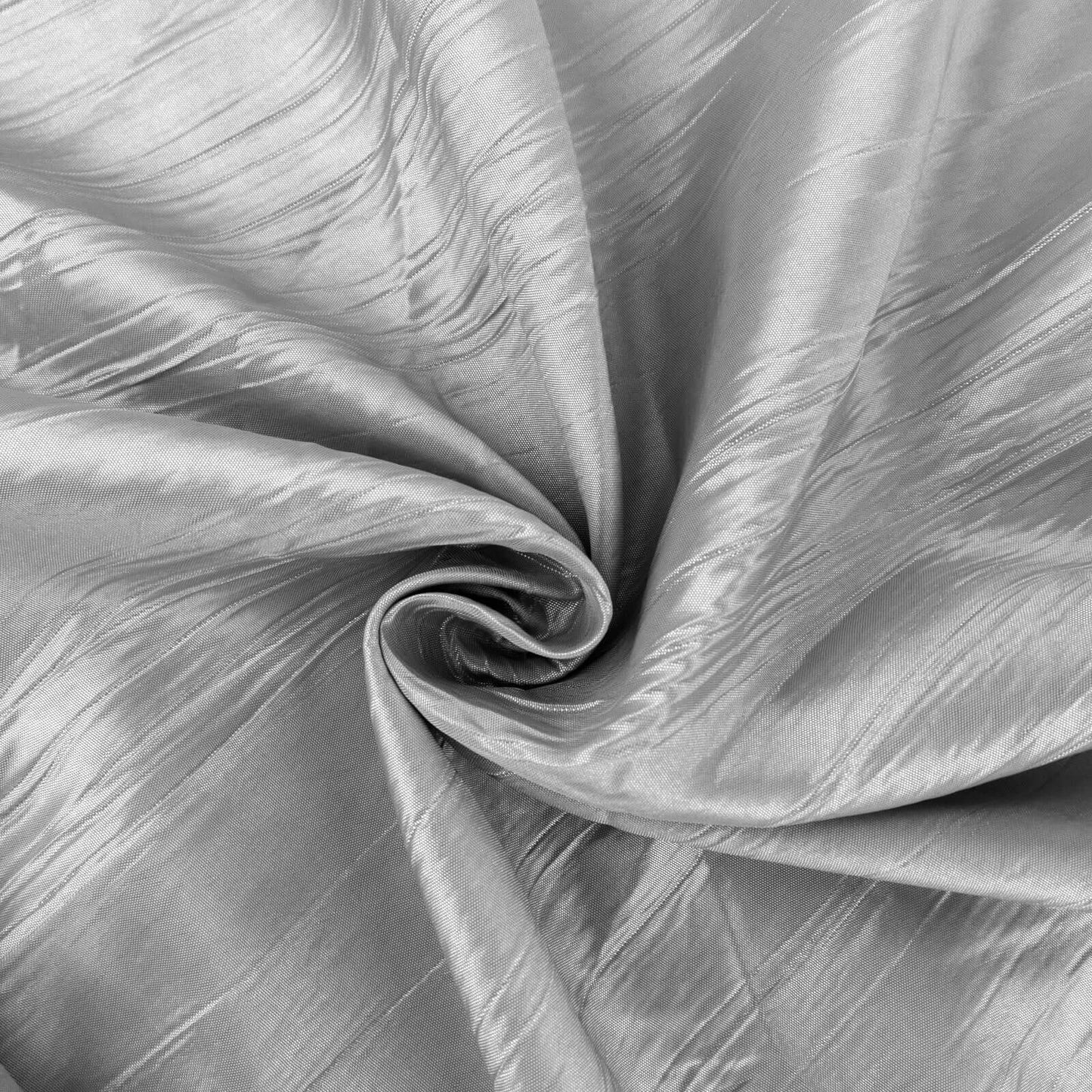 54"x10 Yards Silver Accordion Crinkle Taffeta Fabric Bolt