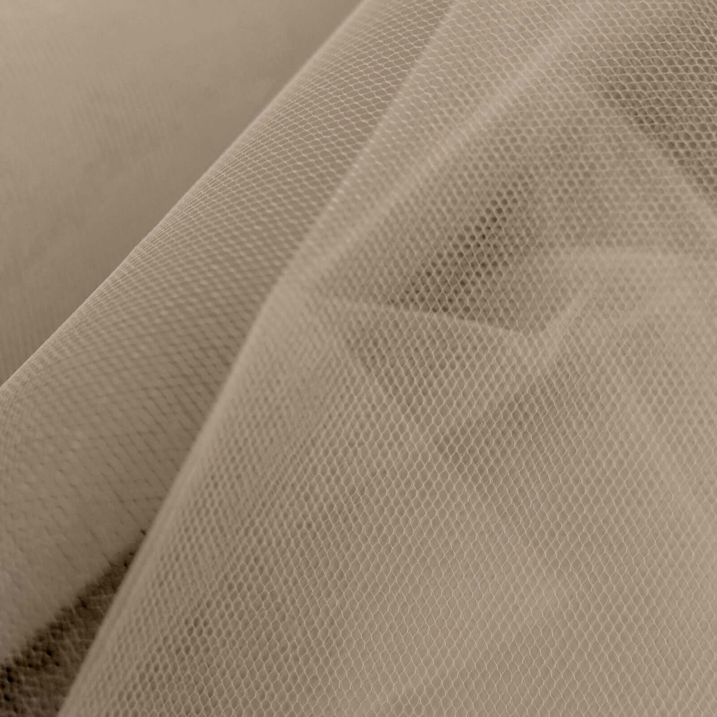 12"x100 Yards Taupe Tulle Fabric Bolt, Sheer Fabric Spool Roll For Crafts