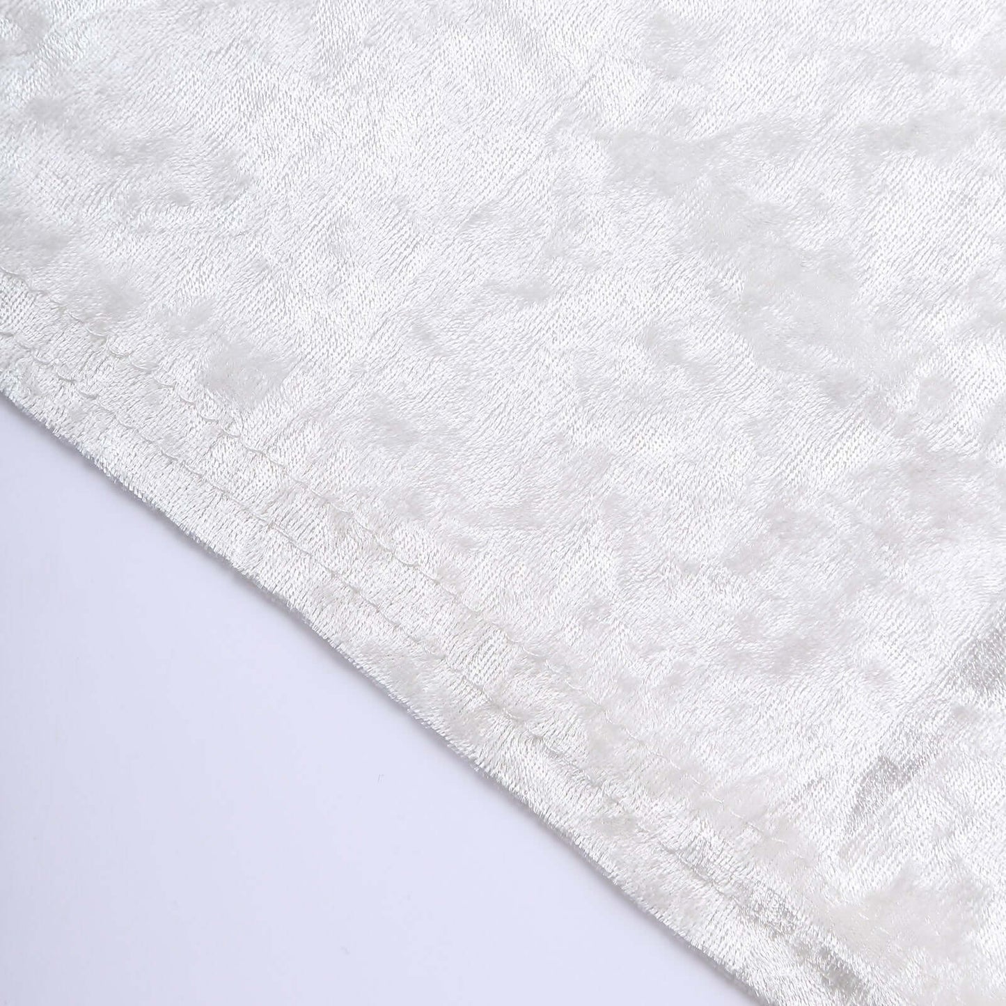 Crushed Velvet Spandex 30" Round Cocktail Table Cover White Smooth Highboy Tablecloth