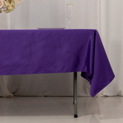 Lamour Satin 60"x102" Rectangle Tablecloth Purple - Durable & Silky Soft Feel Table Cover