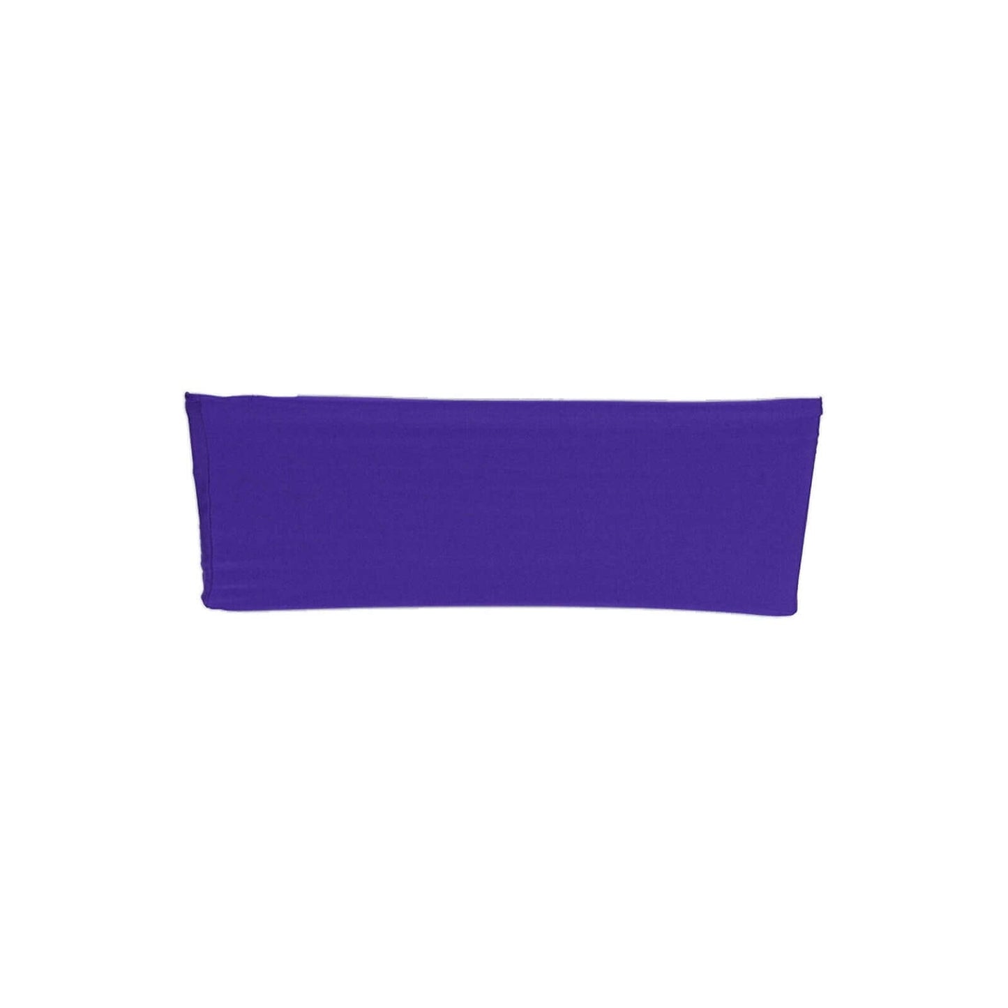 5 Pack Stretch Spandex Chair Sashes Purple - Fitted Finish Two Ply Heavy Duty Chair Bands 5"x12"