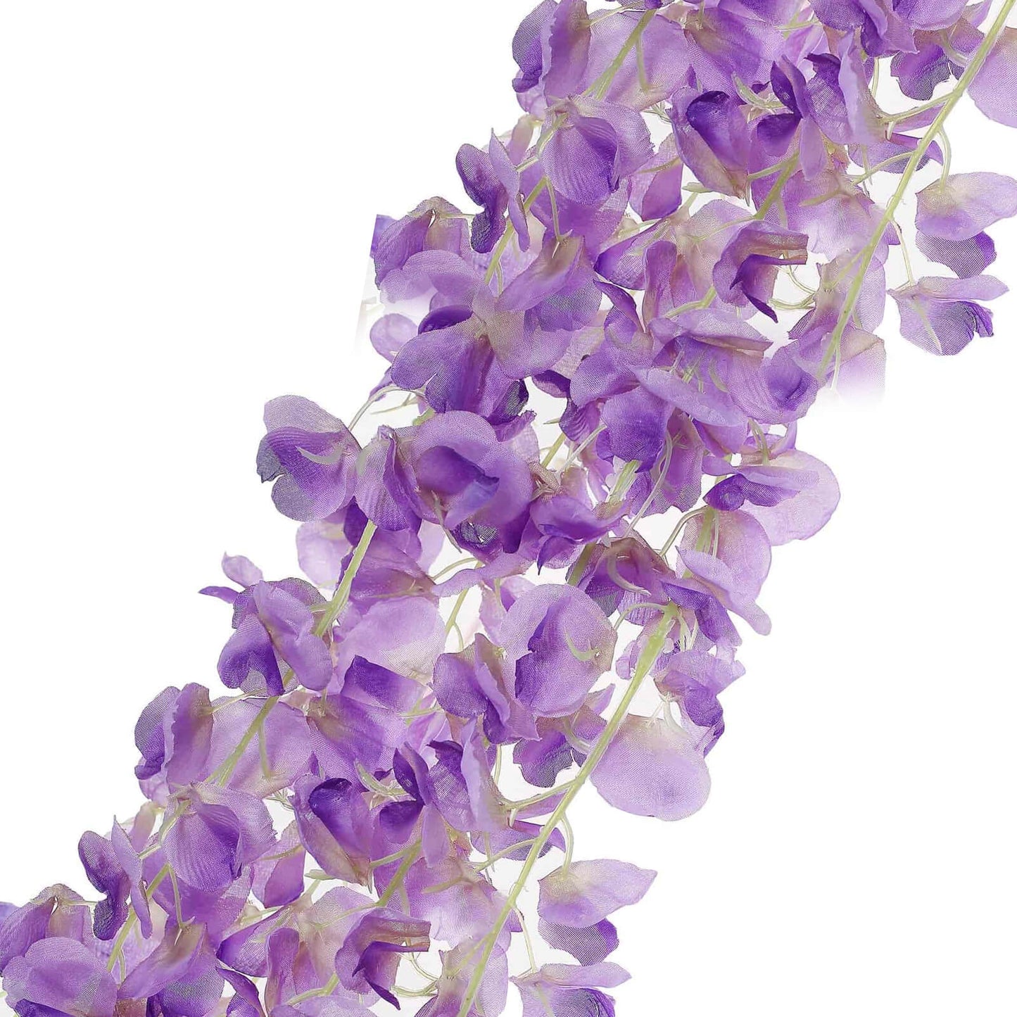 42" Silk Hanging Wisteria Flower Garland Vines in Lavender Lilac, Elaborated 5 Full Strands in 1 Bush