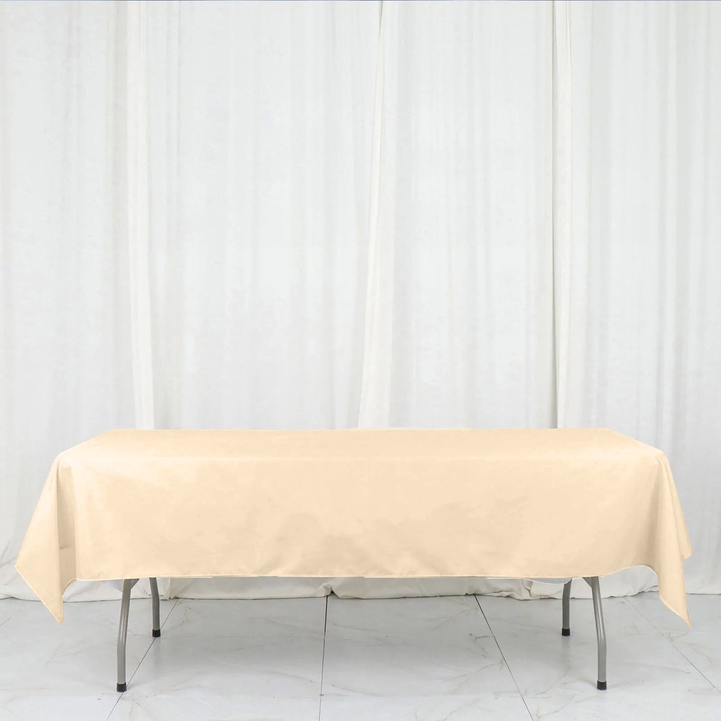 Polyester 54"x96" Rectangle Tablecloth Beige - Wrinkle-Resistant & Easy-to-Care Table Cover