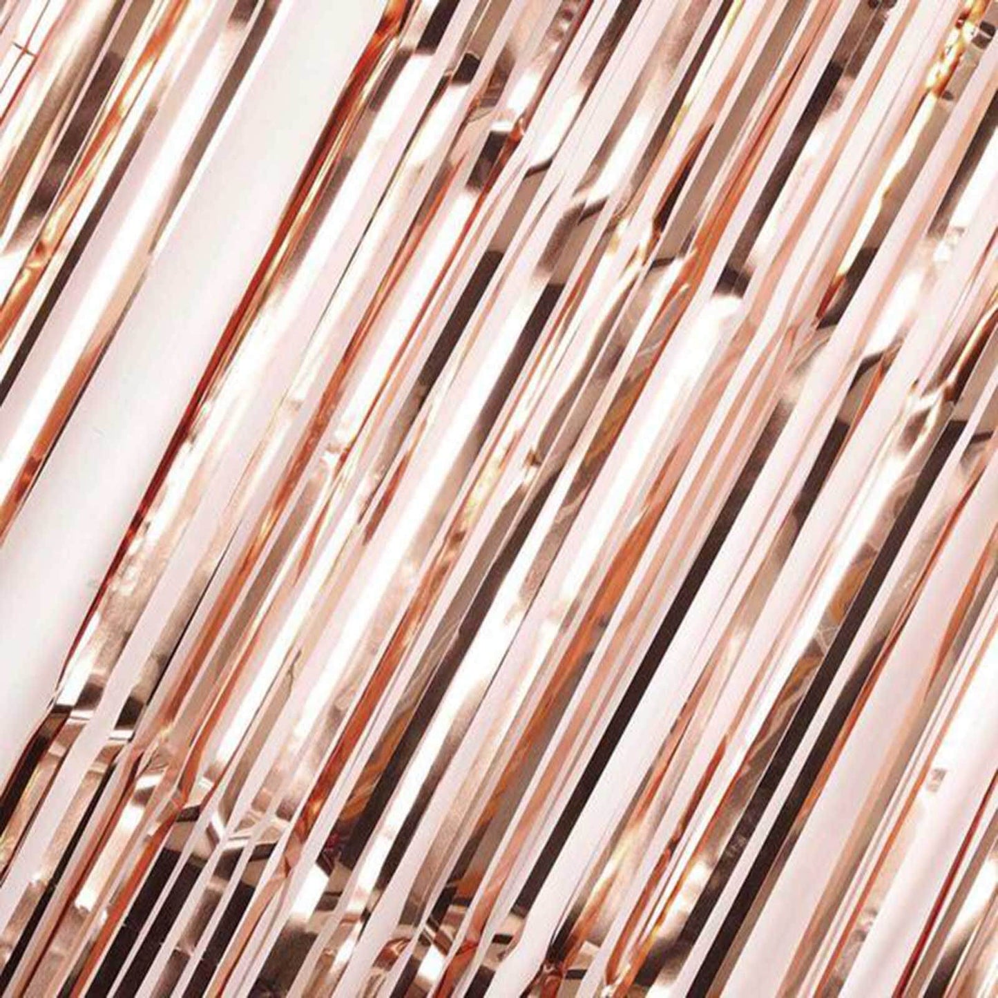 8ft Rose Gold Metallic Tinsel Foil Fringe Doorway Curtain Party Backdrop