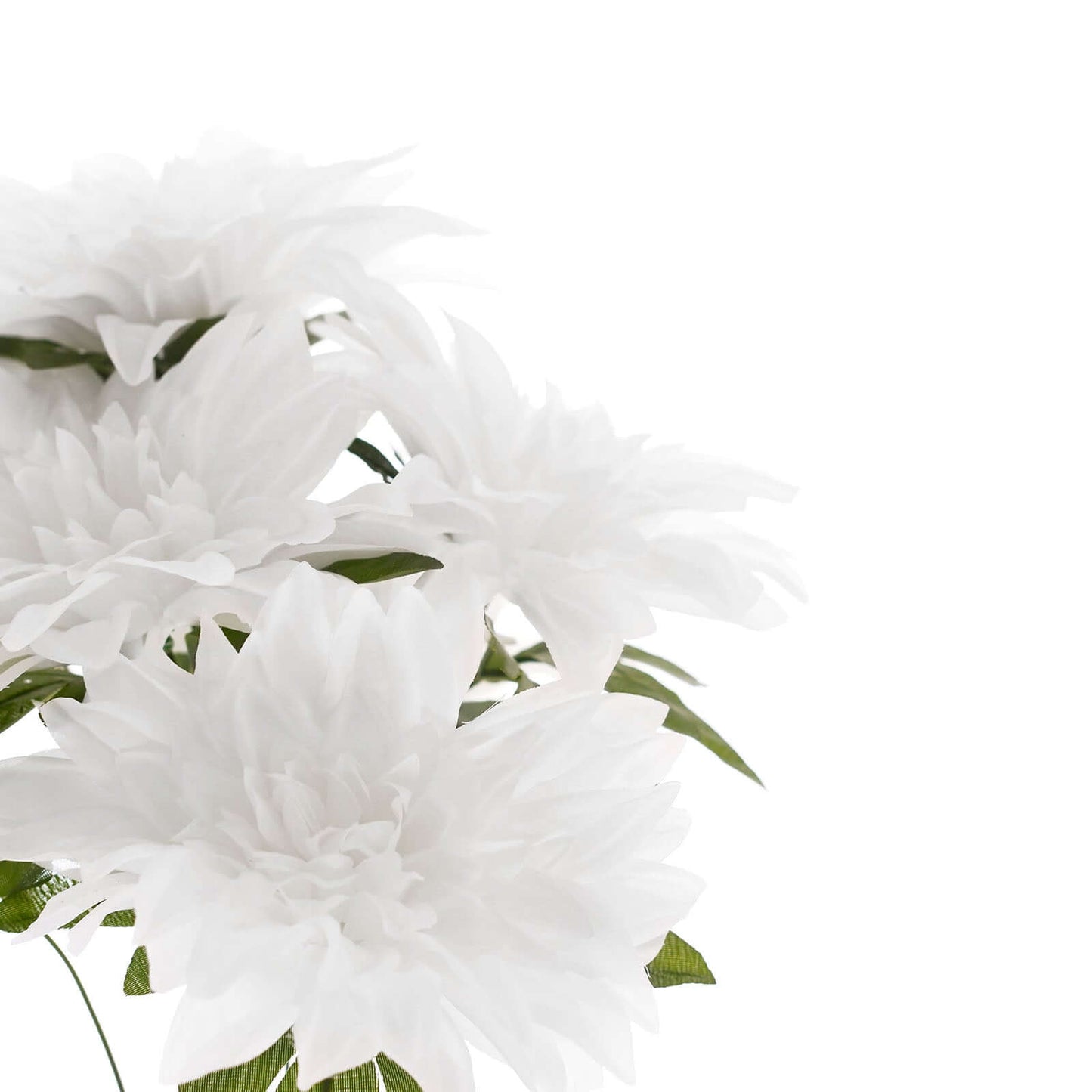 2 Bouquets 20" White Artificial Silk Dahlia Flower Spray Bushes