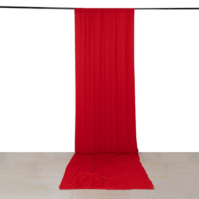 Red 4-Way Stretch Spandex Event Curtain Drapes Wrinkle Free Backdrop Event Panel with Rod Pockets - 5ftx16ft - Backdrops