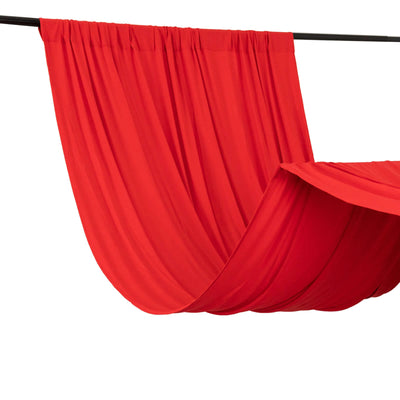 Red 4-Way Stretch Spandex Event Curtain Drapes Wrinkle Free Backdrop Event Panel with Rod Pockets - 5ftx10ft - Backdrops