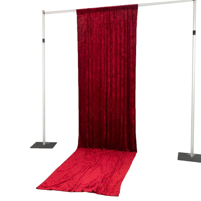 Red Crushed Velvet Backdrop Curtain – 5ft x 14ft Event Drape with Rod Pocket Privacy Panel for Photo Booths & Events