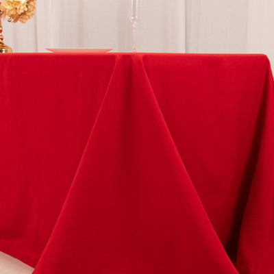Cotton Blend 90"x156" Rectangle Tablecloth Red - Seamless Wrinkle-Resistant Table Cover