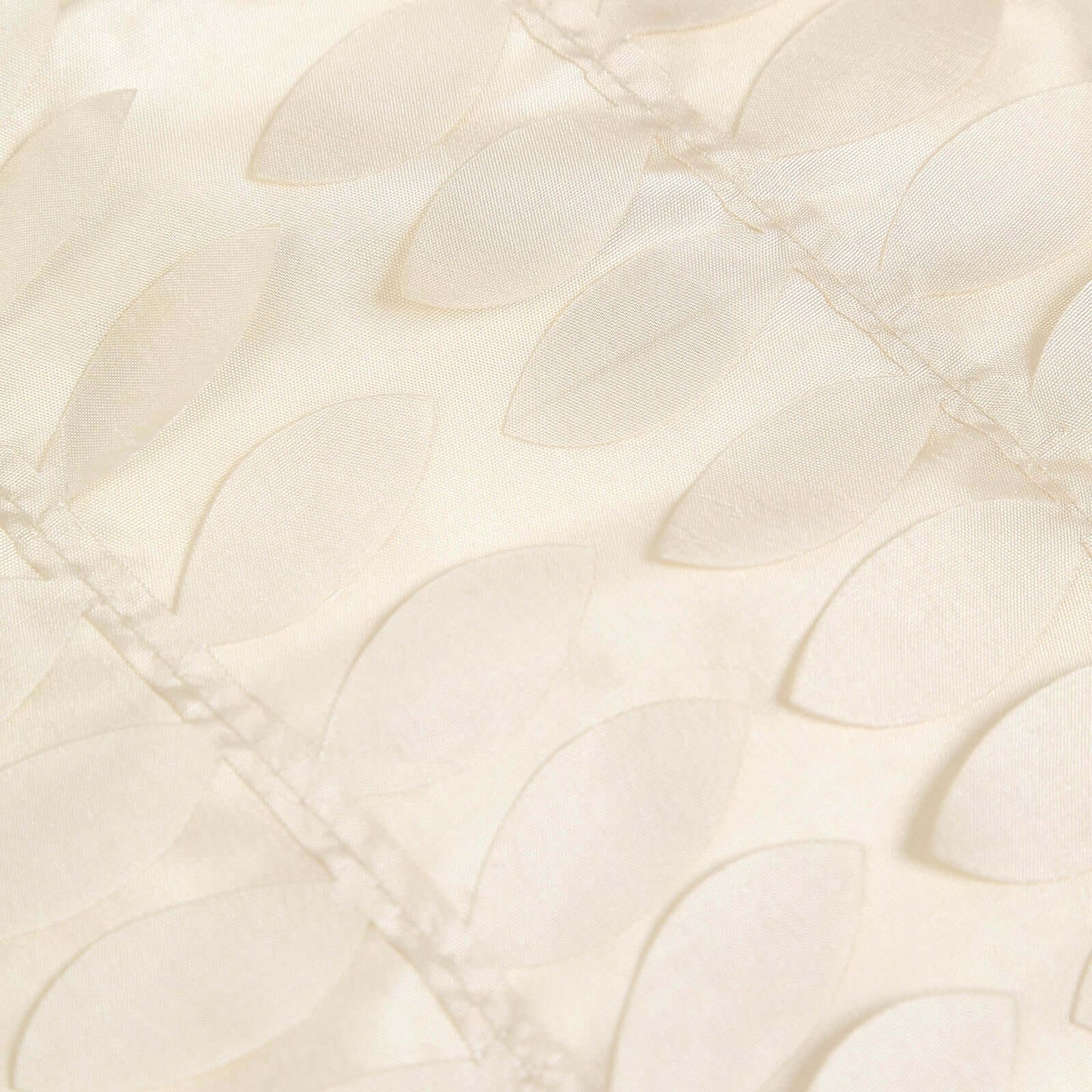 Taffeta 54"x54" Square Tablecloth Beige 3D Leaf Petal Table Cover