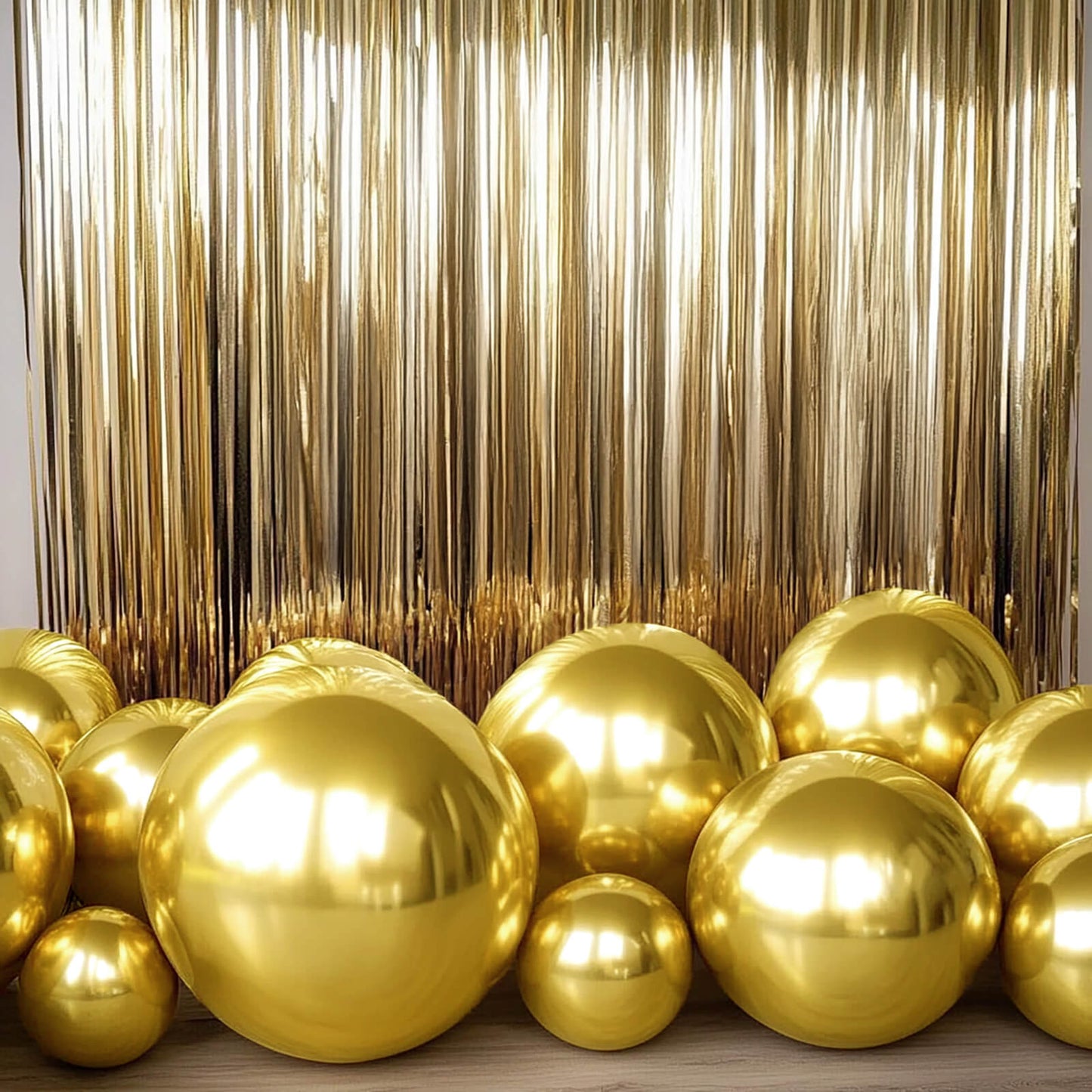 4-Pack 32" Metallic Gold Sphere Balloons, Orbz Mylar Balloons Helium or Air-Filled Party Supplies