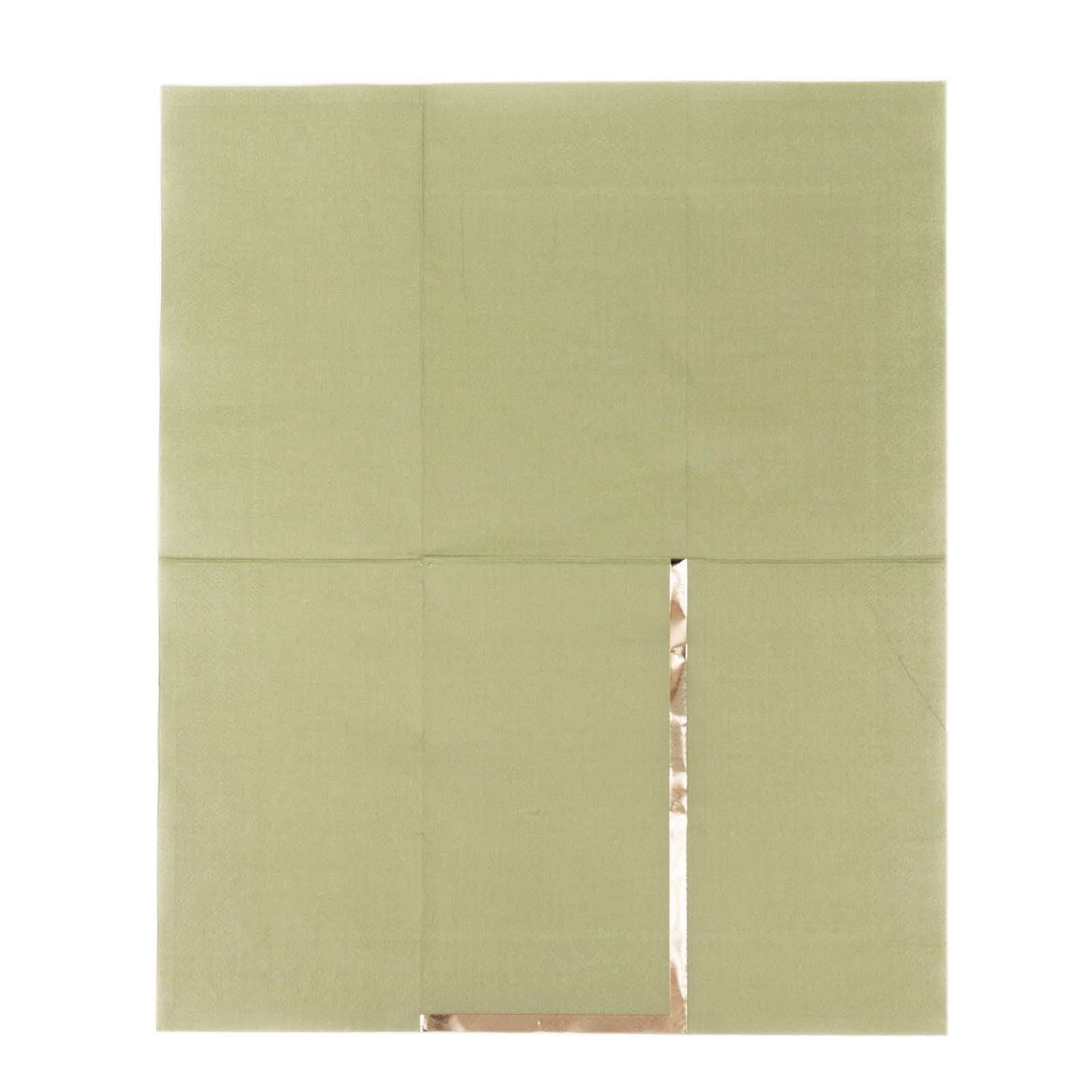 50-Pack Paper Dinner Napkins Dusty Sage Green with Gold Foil Edge 2 Ply - Stylish Disposable Napkins