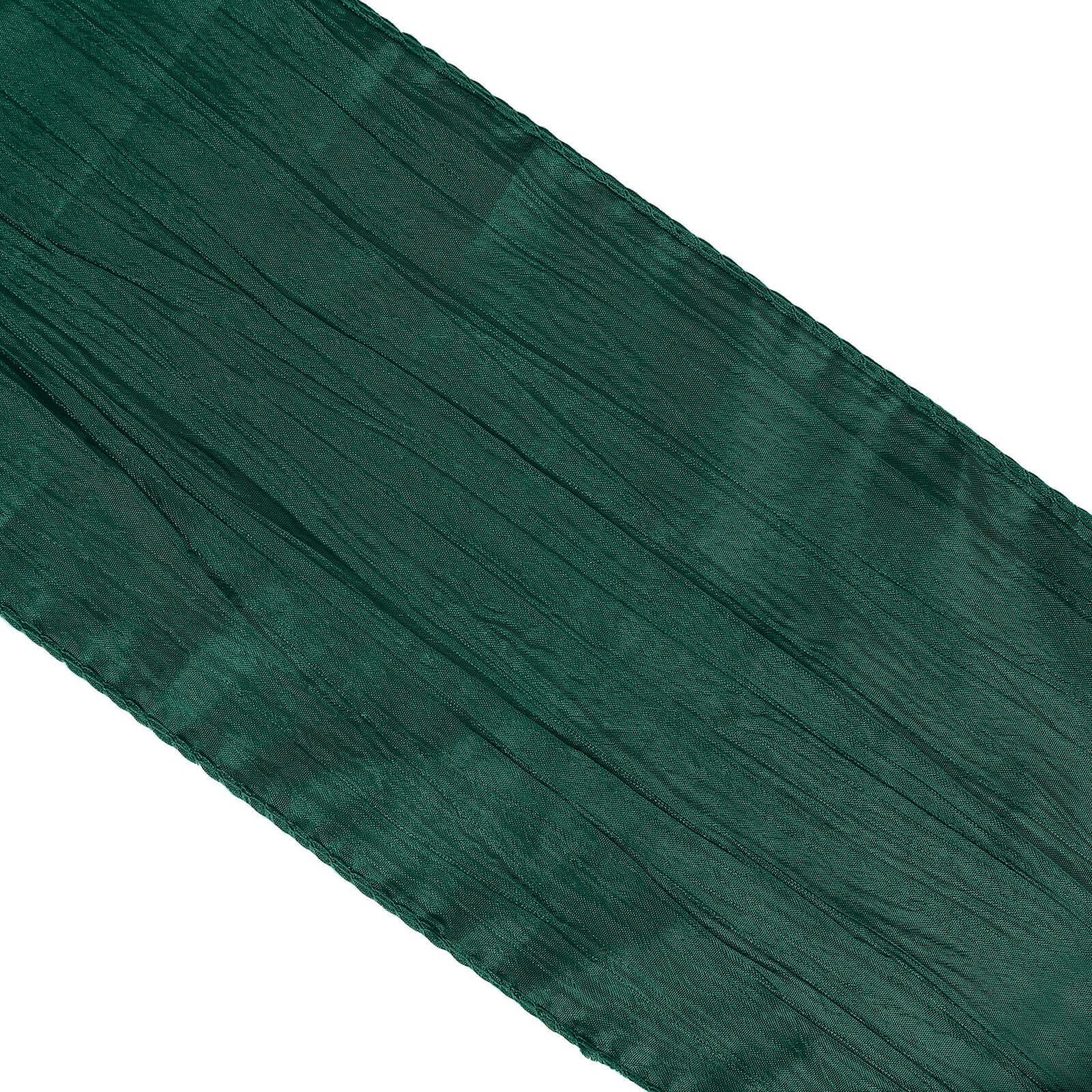 5 Pack Taffeta 6"x106" Chair Sashes Hunter Emerald Green Accordion Crinkle Texture - Stylish Decor for Weddings & Gatherings