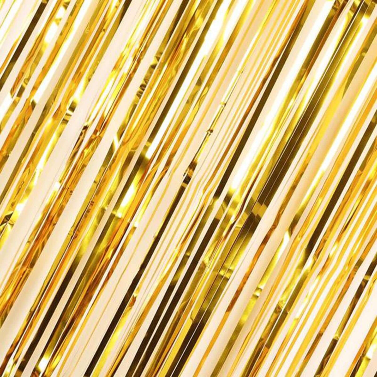 8ft Gold Metallic Tinsel Foil Fringe Doorway Curtain Party Backdrop