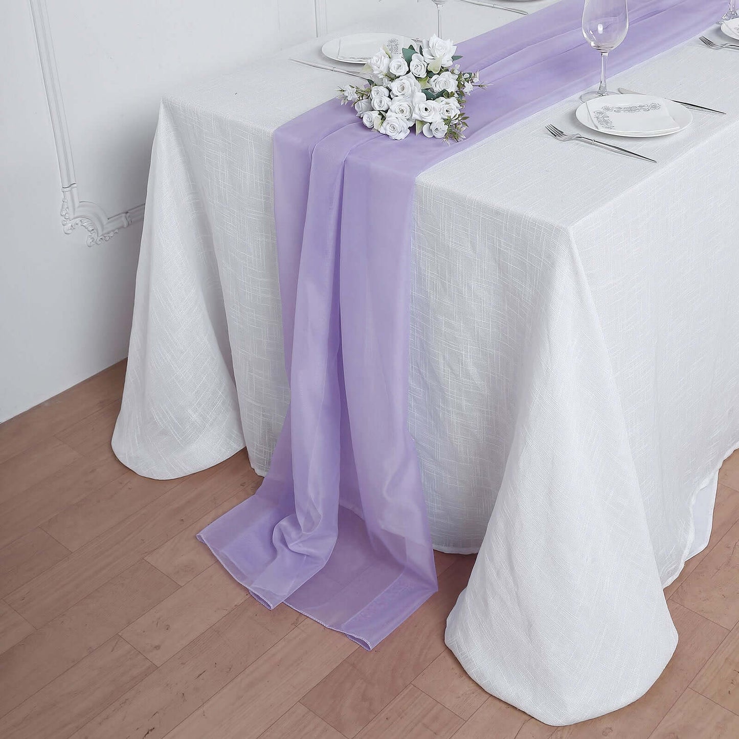 Chiffon 6ft Table Runner Lavender Lilac - Flowy & Lightweight Table Decor