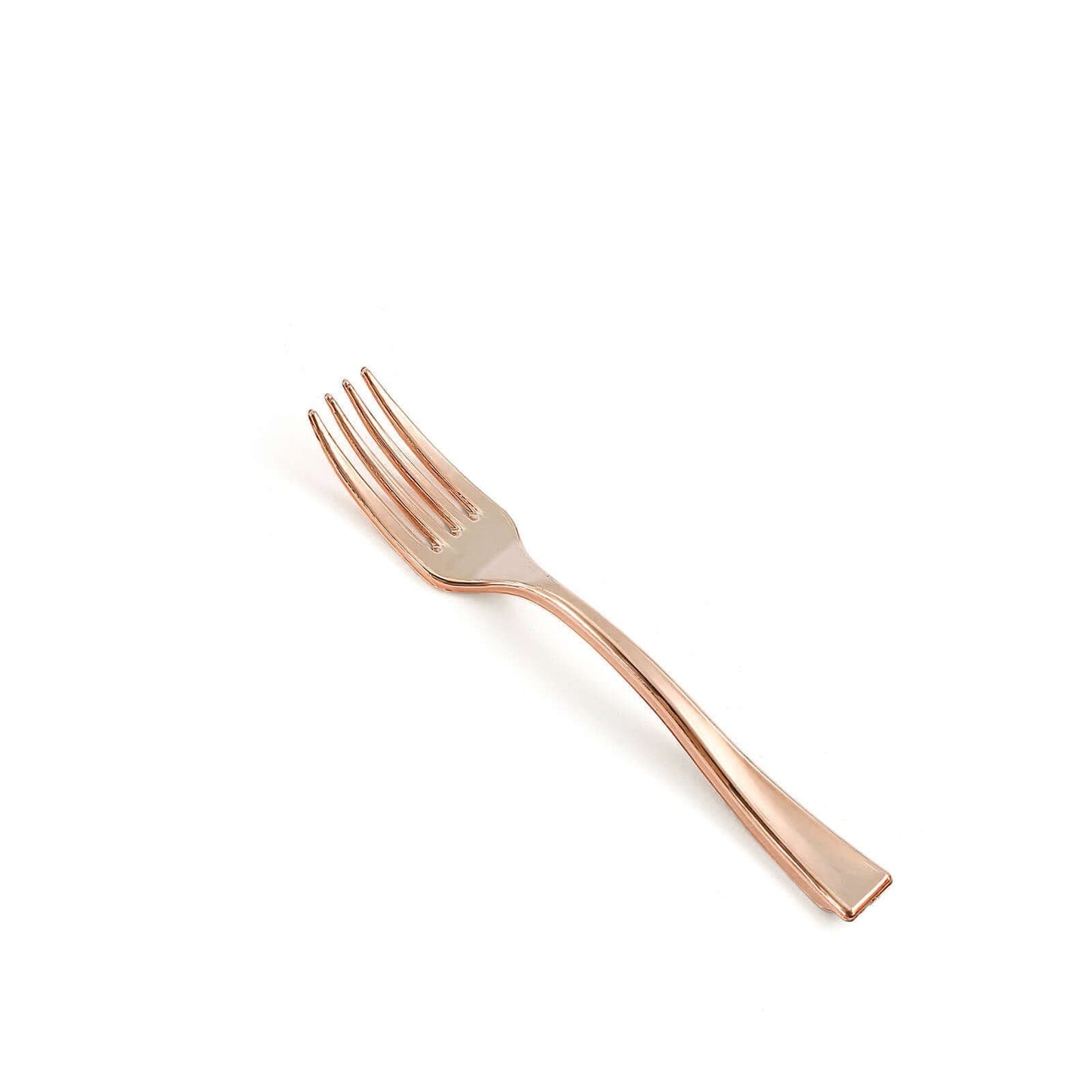 24-Pack Plastic Mini Dessert Forks Rose Gold 4"