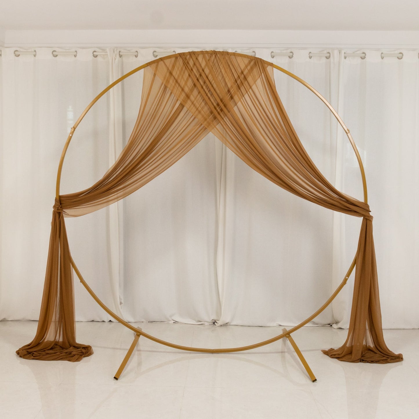 Gold Sheer Backdrop Drape – 5ftx32ft Wedding Arch & Ceiling Decor Panel, Wrinkle Free with Soft Shimmer