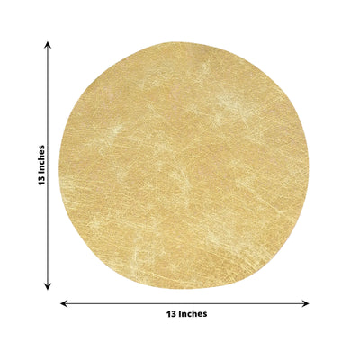50 Pack Disposable Metallic Gold Placemats, 13" Non-Woven Mesh Fiber Round Table Mats for Dining & Events