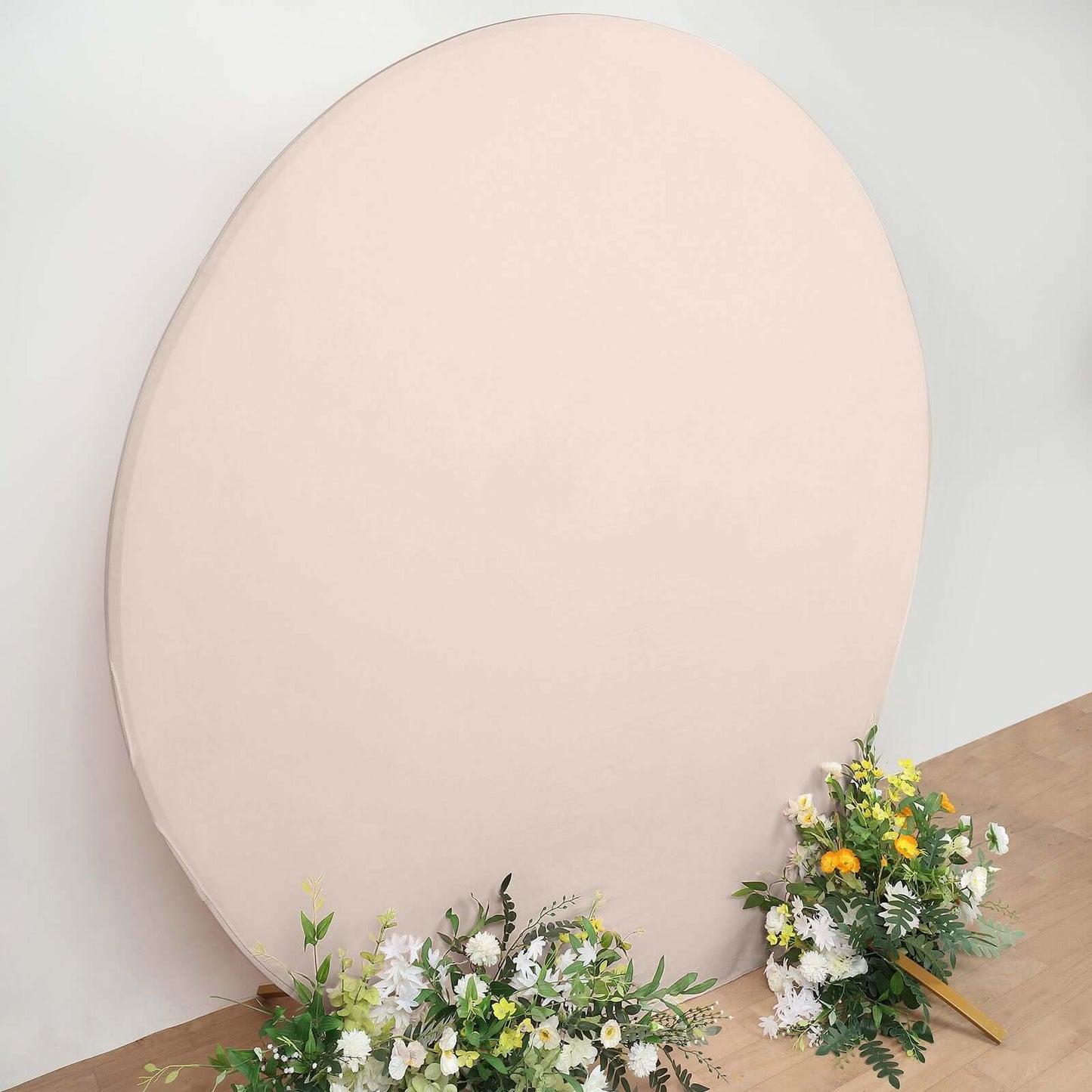 7.5ft Matte Blush Round Spandex Fit Party Backdrop Stand Cover