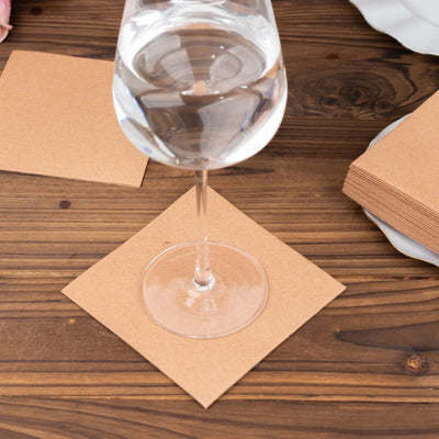 20 Pack Linen-Like Paper 5"x5" Napkins Terracotta (Rust) - Highly Absorbent Airlaid Napkins